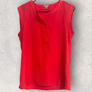 J. Crew Women's Hot Pink Button Up Sleeveless‎ Blouse